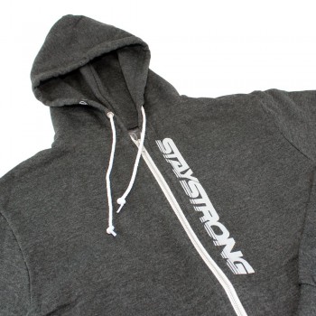 SWEAT STAY STRONG FASTER ZIP HEATHER BLACK