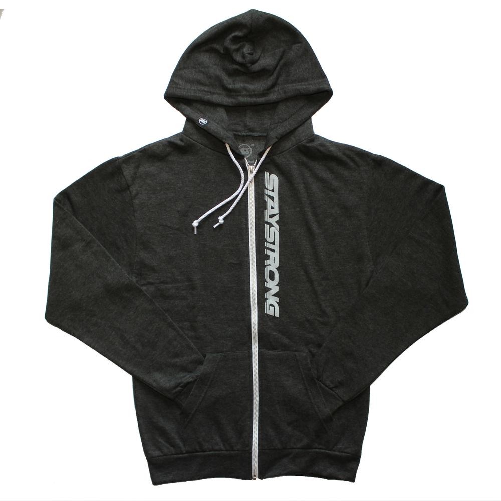 STAY STRONG FASTER ZIP HOODY HEATHER BLACK