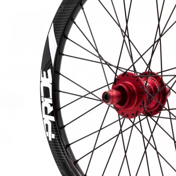 PAIRE DE ROUES PRIDE GRAVITY PRO AERO UD GLOSS DISC - MOYEUX ROUGE