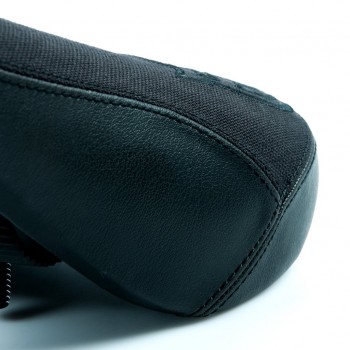 FEDERAL MID STEALTH LOGO SEAT - BLACK CANVAS TOP w/FAUX LEATHER PANELS BLACK