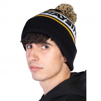 STAY STRONG BEANIE FASTER BOBBLE BLACK