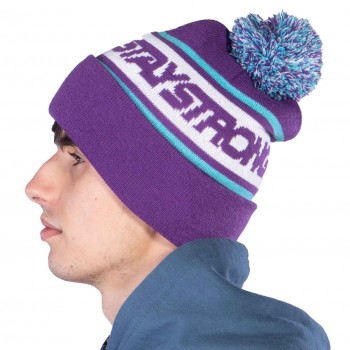 STAY STRONG BEANIE FASTER BOBBLE PURPLE