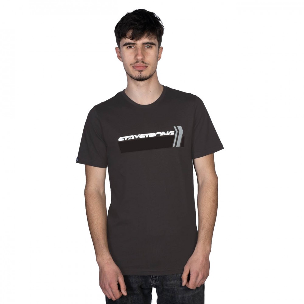 STAYSTRONG T-SHIRT BIG CHEVRON CHARCOAL BLACK