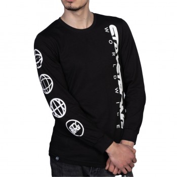 T-SHIRT L/S STAYSTRONG ICON WORLDWIDE BLACK