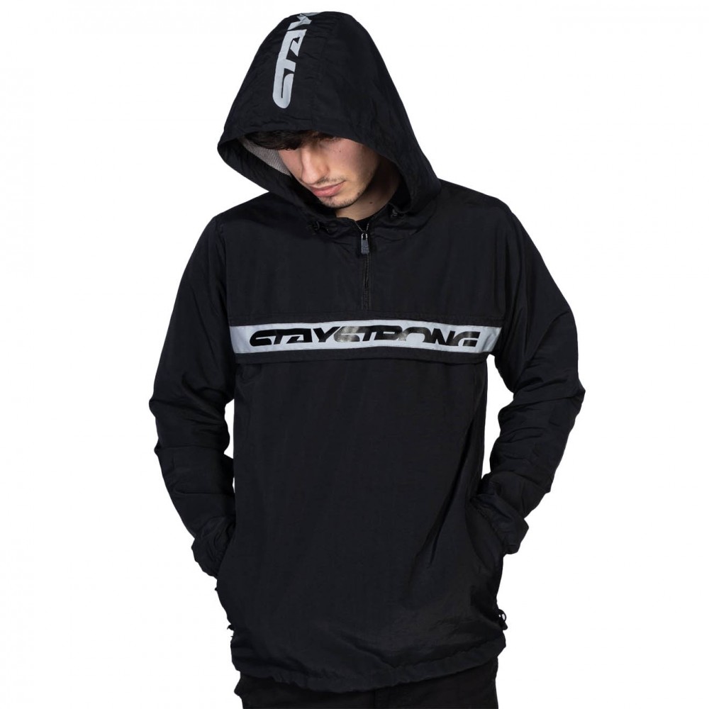 STAYSTRONG JACKET REFLECTIVE STRIPE BLACK