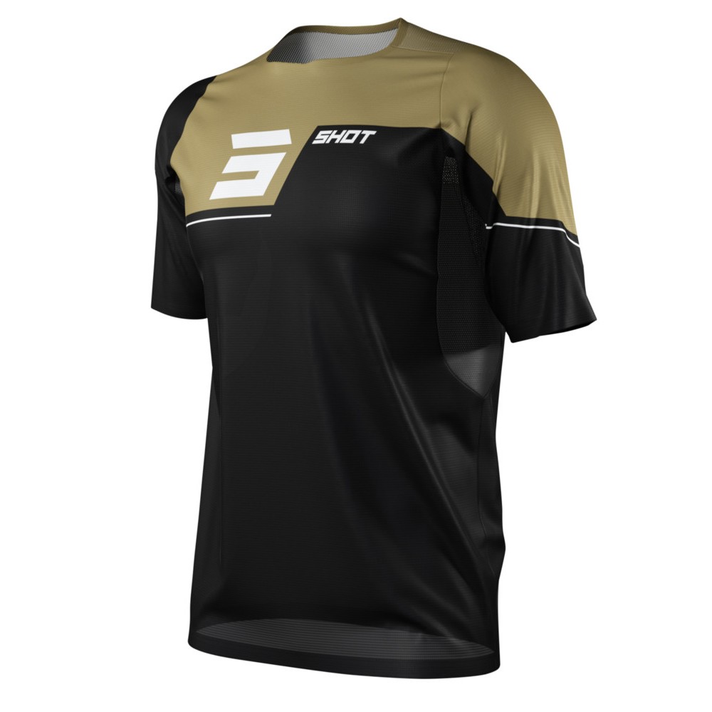 SHOT REVOLT BLACK/GOLD SHORT SLEEVESJERSEY