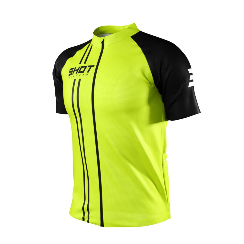 MAILLOT UNLIMITED ZIP JAUNE MANCHES COURTES