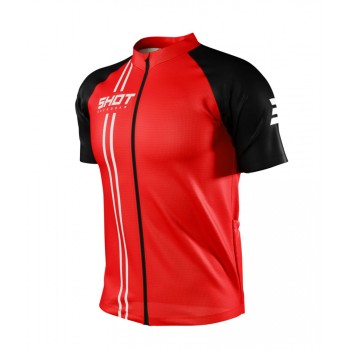 SHOT UNLIMITED ZIP RED SHORT SLEEVES JERSEY