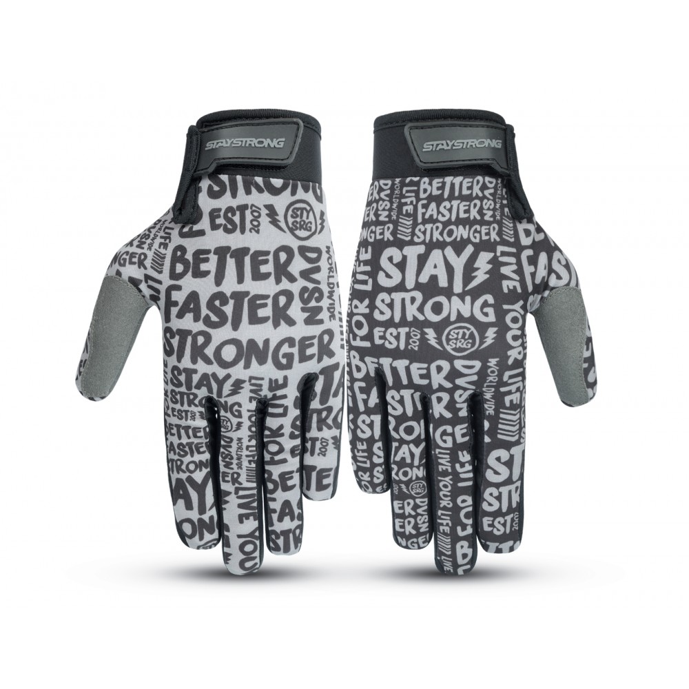STAY STRONG SKETCH ADULT GLOVES - BLACK / GREY