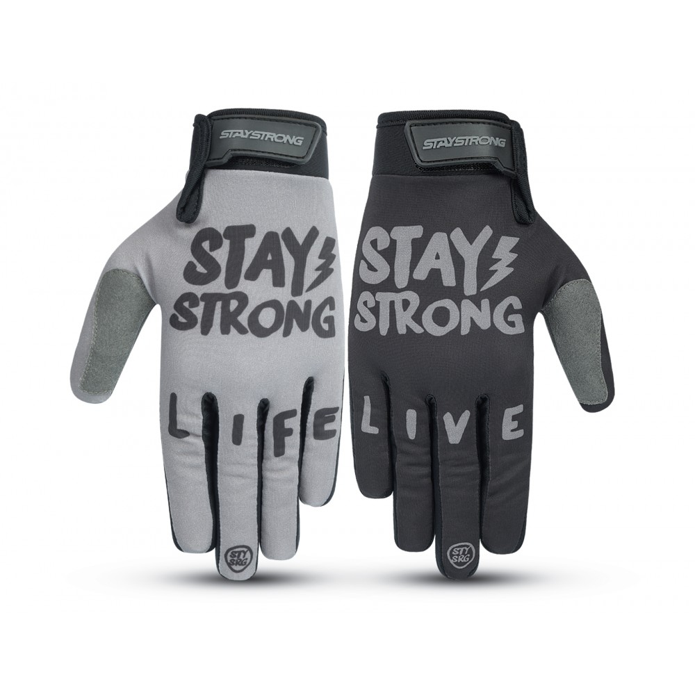 STAY STRONG LIVE LIFE KID GLOVES - BLACK / GREY