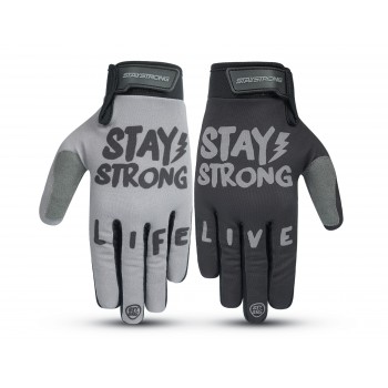 STAY STRONG LIVE LIFE ADULT GLOVES - BLACK / GREY