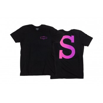 TEE SHIRT SUNDAY BIG-S BLACK/HOT PINK X PURPLE FADE