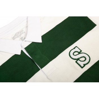 SUNDAY GAME RUGBY LONG SLEEVE T-SHIRT OFF WHITE / FOREST GREEN