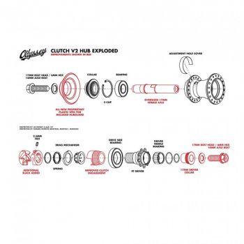 ACC DE MOYEU ODYSSEY CLUTCH CONE DRIVE SIDE 10MM W/14MM ADAPTER