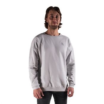 SWEAT TITLE CREW STONE GREY