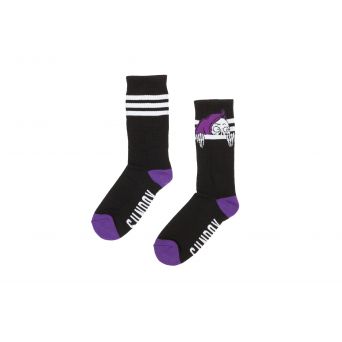 Chaussettes Sunday Creepy Sweeper Crew Black/Purple X White