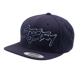 CASQUETTE STAY STRONG LOGO STRIPPED SNAPBACK BLUE