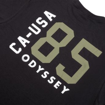 T-Shirt Odyssey Import Black / Olive Logo Dos