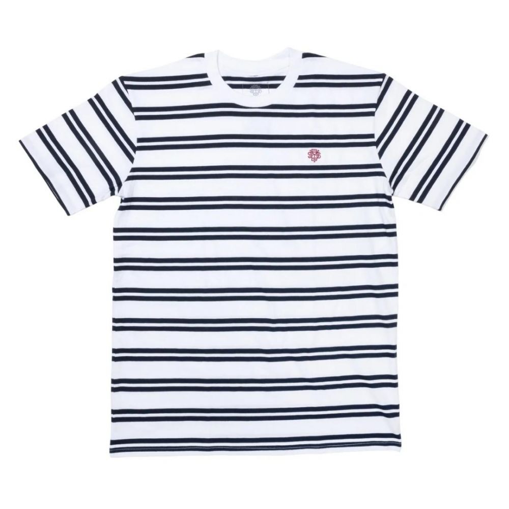 T-Shirt Odyssey Stitched Monogram White / Navy Stripes Face