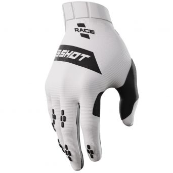 Shot Race Adult White Gloves