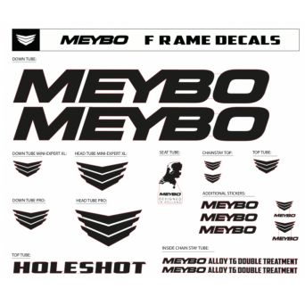 Pack Stickers Meybo Holeshot - Noir