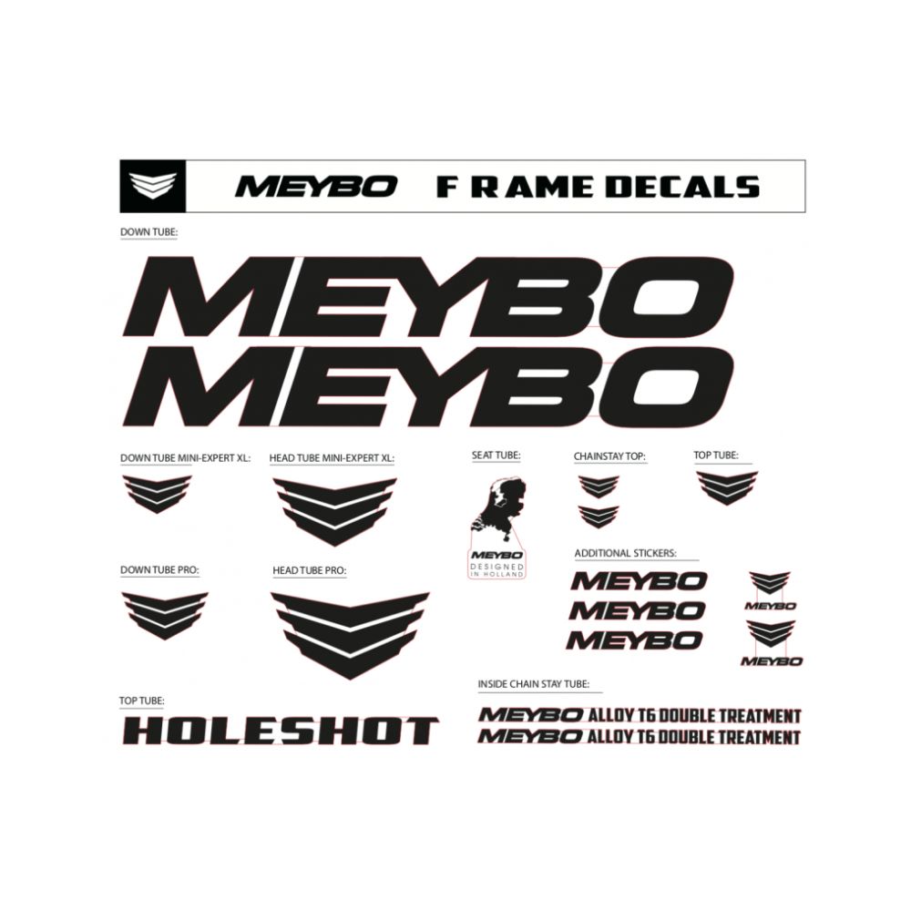 Pack Stickers Meybo Holeshot - Noir