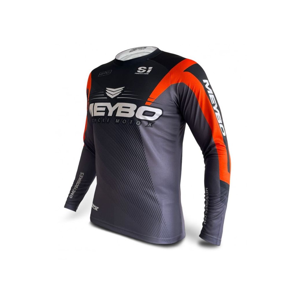 Maillot Meybo Race V6 Slim Fit - Noir/Orange