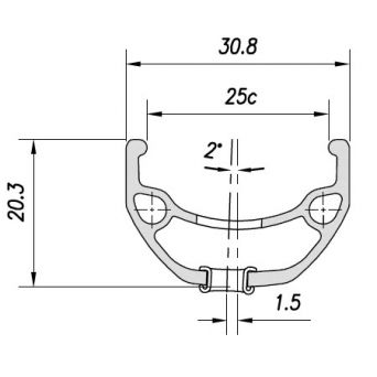 20" Rim (25-406) Mach1 Kargo Disque - 36H