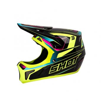 Shot Rogue Adult Helmet - Level - Neon Yellow/Pink Pearly