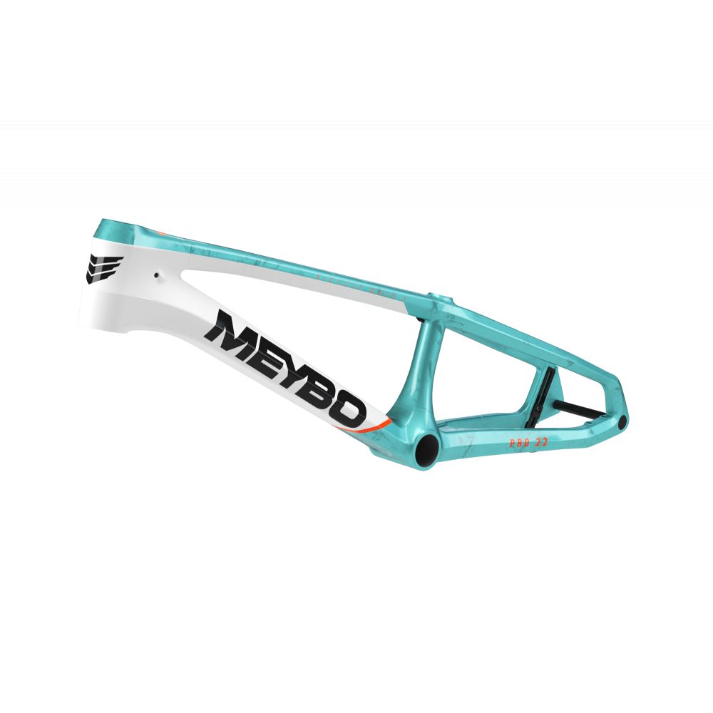 Kit Cadre/Fourche Meybo HSX Carbon 2026 - Matte White/Orange/Teal